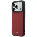 Mercedes Leather Mesh with Bow Line Apple iPhone 17 Pro MagSafe tok, piros