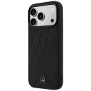 Mercedes Leather with Crossed Lines Apple iPhone 17 Pro MagSafe tok, fekete