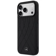   Mercedes Leather with Crossed Lines Apple iPhone 17 Pro MagSafe tok, fekete