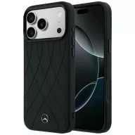   Mercedes Leather with Crossed Lines Apple iPhone 17 Pro Max MagSafe tok, fekete