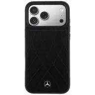   Mercedes Leather with Crossed Lines Apple iPhone 17 Pro Max MagSafe tok, fekete