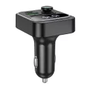 Hoco E85 bluetooth FM transmitter / autós töltő, 2xUSB-A-USB-C, PD, QC3.0, 20W, fekete