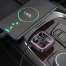 Hoco E85 bluetooth FM transmitter / autós töltő, 2xUSB-A-USB-C, PD, QC3.0, 20W, fekete