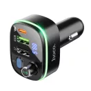 Hoco E62 bluetooth FM transmitter / autós töltő, 2xUSB-A-USB-C, PD, QC3.0, 20W, fekete