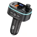 Hoco E62 bluetooth FM transmitter / autós töltő, 2xUSB-A-USB-C, PD, QC3.0, 20W, fekete