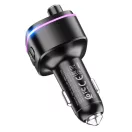 Hoco E62 bluetooth FM transmitter / autós töltő, 2xUSB-A-USB-C, PD, QC3.0, 20W, fekete