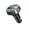 Hoco E70 bluetooth FM transmitter / autós töltő, USB-A-USB-C, digitális kijelző, PD, QC3.0, 5A, 30W, fekete