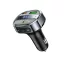 Hoco E70 bluetooth FM transmitter / autós töltő, USB-A-USB-C, digitális kijelző, PD, QC3.0, 5A, 30W, fekete
