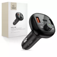   Tech-Protect CC06 bluetooth FM transmitter / autós töltő, 2xUSB-A-UCB-C, PD, 70W, fekete
