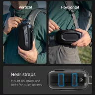   Spigen Lock Fit LF520 szemüveg tartó tok / táska, fém cipzárral, merev strapabíró kialakítással, üveg nyitóval, fekete