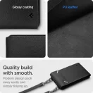 Spigen Valentinus telefon tartó táska / pénztárca kártyatartóval, max. 6.8", fekete