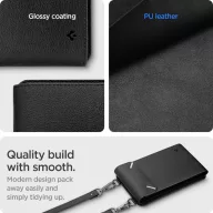   Spigen Valentinus telefon tartó táska / pénztárca kártyatartóval, max. 6.8", fekete