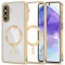 Tech-Protect MagFlex Samsung Galaxy A27 hátlap tok, MagSafe, átlátszó-arany (fényes)