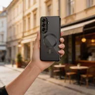   Tech-Protect MagFlex Samsung Galaxy A27 hátlap tok, MagSafe, átlátszó-fekete (fényes)