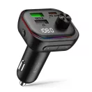 Tech-Protect CC07 bluetooth FM transmitter / autós töltő, USB-A-UCB-C, PD, 54W, fekete