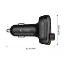 Tech-Protect CC07 bluetooth FM transmitter / autós töltő, USB-A-UCB-C, PD, 54W, fekete