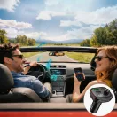 Tech-Protect CC07 bluetooth FM transmitter / autós töltő, USB-A-UCB-C, PD, 54W, fekete