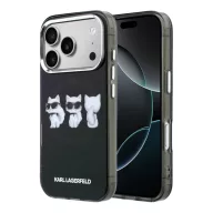   Karl Lagerfeld IML Choupette Trio Watercolor Apple iPhone 17 Pro mágneses tok, MagSafe, fekete-ezüst