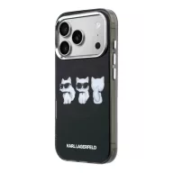   Karl Lagerfeld IML Choupette Trio Watercolor Apple iPhone 17 Pro mágneses tok, MagSafe, fekete-ezüst