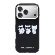   Karl Lagerfeld IML Choupette Trio Watercolor Apple iPhone 17 Pro mágneses tok, MagSafe, fekete-ezüst