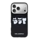 Karl Lagerfeld IML Choupette Trio Watercolor Apple iPhone 17 Pro Max mágneses tok, MagSafe, fekete-ezüst