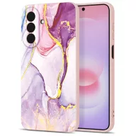   Tech-Protect Icon Samsung Galaxy A27 szilikon tok mikroszálas béléssel, márvány minta, rózsaszín