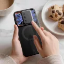 Tech-Protect Kevlar Aura Samsung Galaxy A57 MagSafe tok kameravédelemmel, kitámasztóval, fekete-narancs