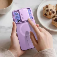   Tech-Protect Kevlar Aura Samsung Galaxy A57 MagSafe tok kameravédelemmel, kitámasztóval, lila