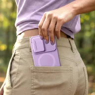   Tech-Protect Kevlar Aura Samsung Galaxy A57 MagSafe tok kameravédelemmel, kitámasztóval, lila