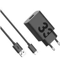   Motorola TurboPower USB-A gyári hálózati töltő + USB-C töltő-és adatkábel, 1m, 33W, fekete