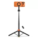 Tech-Protect selfie bot / selfie stick vezeték nélküli / bluetooth távirányítóval, kompakt, hordozható, fekete / narancs