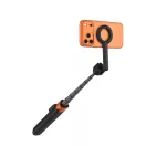 Tech-Protect selfie bot / selfie stick vezeték nélküli / bluetooth távirányítóval, kompakt, hordozható, fekete / narancs