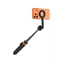   Tech-Protect selfie bot / selfie stick vezeték nélküli / bluetooth távirányítóval, kompakt, hordozható, fekete / narancs