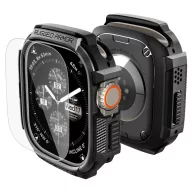   Spigen Rugged Armor Apple Watch Ultra 4 / 3 / 2 / 1 49mm tok, kijelzővédő felülettel, matt fekete