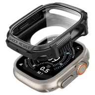   Spigen Rugged Armor Apple Watch Ultra 4 / 3 / 2 / 1 49mm tok, kijelzővédő felülettel, matt fekete