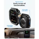 Spigen Rugged Armor Apple Watch Ultra 4 / 3 / 2 / 1 49mm tok, kijelzővédő felülettel, matt fekete