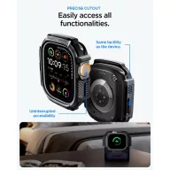   Spigen Rugged Armor Apple Watch Ultra 4 / 3 / 2 / 1 49mm tok, kijelzővédő felülettel, matt fekete