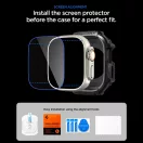 Spigen Rugged Armor Apple Watch Ultra 4 / 3 / 2 / 1 49mm tok, kijelzővédő felülettel, matt fekete