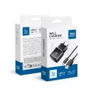 Blue Star TFK-TC-1100B USB-A hálózati töltő USB-A-USB-C töltő-és adatkábellel, 2A, 10W, fekete