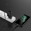 Hoco N2 USB-A hálózati töltő adapter USB-A-Lightning töltő-és adatkábellel, 2A, 10W, fekete