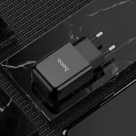   Hoco N2 USB-A hálózati töltő adapter USB-A-Lightning töltő-és adatkábellel, 2A, 10W, fekete