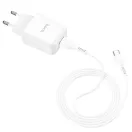 Hoco N2 USB-A hálózati töltő adapter USB-C töltő-és adatkábellel, 2A, 10W, fehér