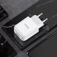   Hoco N2 USB-A hálózati töltő adapter USB-C töltő-és adatkábellel, 2A, 10W, fehér