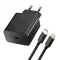 Bluestar FB-TC-20WPD USB-C hálózati töltő adapter USB-C-Lightning töltő-és adatkábellel, QC4.0, PD, 3A, 20W, fekete