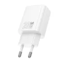 Hoco N60 USB-C hálózati töltő adapter, QC, PD, 20W, fehér