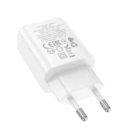   Hoco N60 USB-C hálózati töltő adapter, QC, PD, 20W, fehér