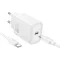 Hoco N60 USB-C hálózati töltő adapter USB-C-USB-C töltő-és adatkábellel, QC, PD, 20W, fehér