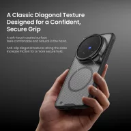   Nillkin CamShield Prop Magnetic Vivo X300 Ultra mágneses műanyag hátlap tok, MagSafe, fekete (átlátszó lencsevédővel)
