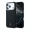 Mercedes PU Leather Semi Wrap Apple iPhone 17 Pro MagSafe tok, fekete-ezüst