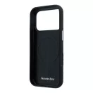 Mercedes PU Leather Semi Wrap Apple iPhone 17 Pro MagSafe tok, fekete-ezüst